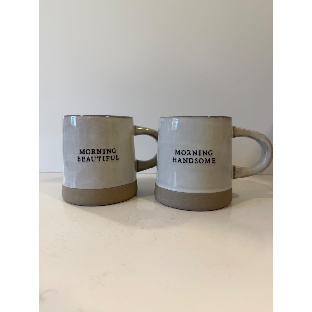 Hearth & Hand Magnolia Morning Beautiful Handsome Stoneware Mug Set Cream 2pc